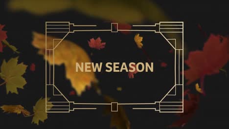 Animation-Des-Textes-Der-Neuen-Saison-über-Blättern