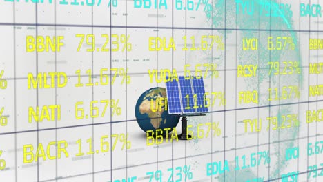 Animation-of-data-processing-over-globe-and-solar-panel