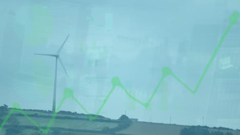 Animation-of-financial-graphs-over-wind-turbine