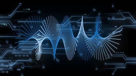 Animation-of-medical-data-processing-over-dark-background
