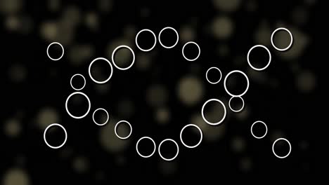 Animation-of-dna-strand-and-spots-on-black-background
