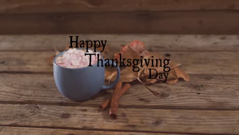 Animation-of-happy-thanksgiving-day-text-over-cocoa