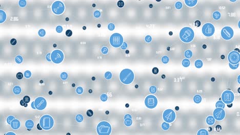 Animation-of-social-media-icon-over-white-background-with-blurred-dots