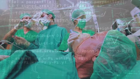 Animation-of-data-processing-over-diverse-surgeons-during-surgery
