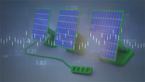 Animation-Der-Finanzdatenverarbeitung-über-Solarpanel
