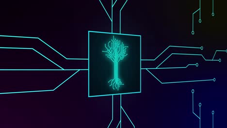 Animation-Von-Integriertem-Schaltkreis-Und-Digitalem-Baum-Auf-Schwarzem-Hintergrund