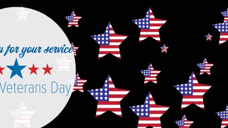 Animation-of-veterans-day-text-and-usa-flag-stars-over-dark-background