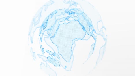 Animation-of-globe-rotating-on-white-background
