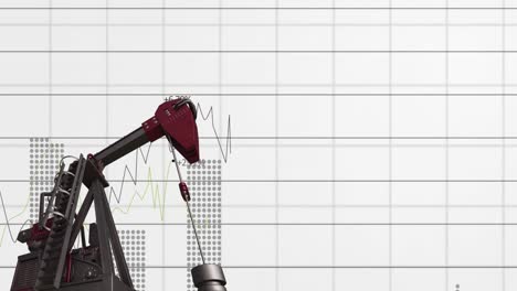 Animation-of-financial-graphs-over-refinery-pump