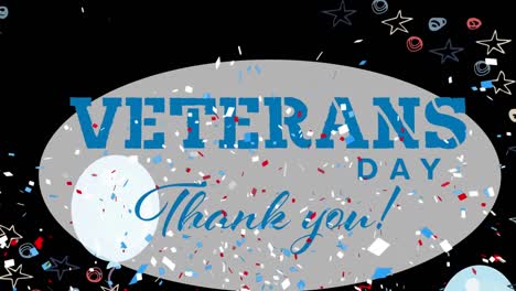 Animation-of-veterans-day-text-and-flying-spots-of-lights-over-dark-background