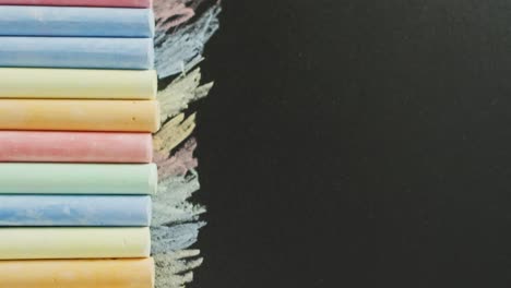 Video-of-composition-with-colorful-pastels-on-back-surface