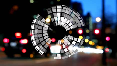 Animation-of-globe-rotating-over-night-road-traffic