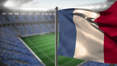 Animation-Der-Flagge-Frankreichs-über-Dem-Stadion