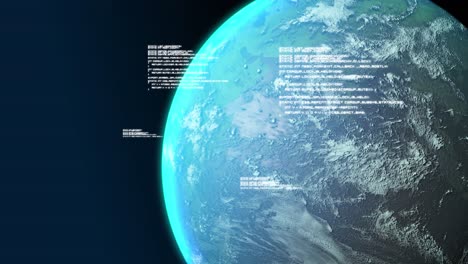 Animation-Des-Globus-Und-Der-Datenverarbeitung-Auf-Marineblauem-Hintergrund