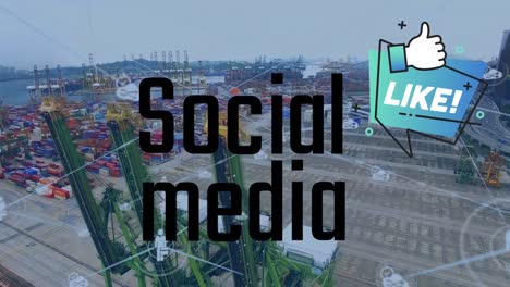 Animation-Von-Sozialen-Medien-Und-Ähnlichem-über-Hafen-Und-Dock