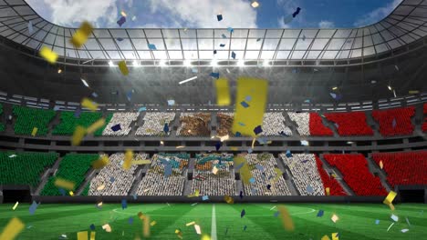Animation-of-flag-of-mexico-over-confetti-on-stadium
