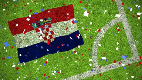 Animation-Von-Konfetti-Und-Flagge-Kroatiens-über-Dem-Stadion