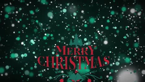 Animation-of-merry-christmas-text-over-glowing-spots-on-black-background