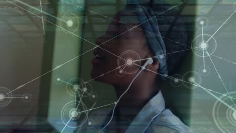 Animation-Des-Netzwerks-Von-Verbindungen-über-Afroamerikanische-Studenten