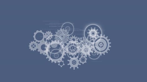 Animation-of-cogs-and-data-processing-over-grey-background