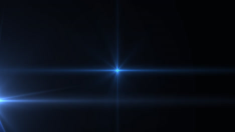 Animation-of-blue-glowing-lights-over-black-background