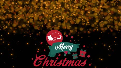 Animation-of-merry-christmas-text-over-spots