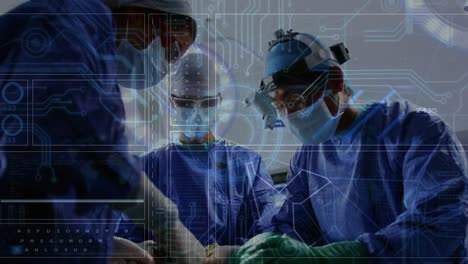Animation-of-data-processing-over-diverse-surgeons-during-surgery