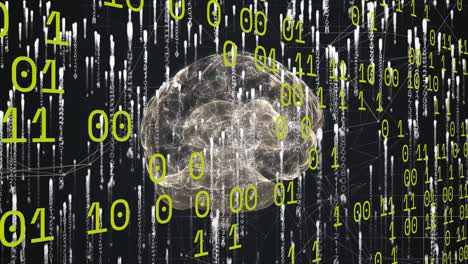 Animation-of-binary-code-and-brain-on-black-background