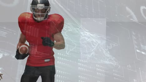 Animation-of-digital-screen-with-data-over-diverse-male-american-football-players