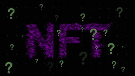 Animation-of-question-marks-over-nft-on-black-background