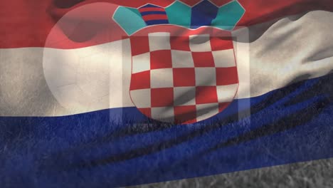 Animation-Der-Flagge-Kroatiens-über-Dem-Fußball-Im-Stadion