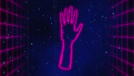 Animation-of-holographic-hand-in-navy-digital-background