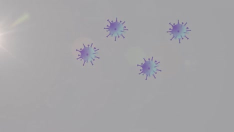 Animation-Von-Viruszellen-Auf-Weißem-Hintergrund