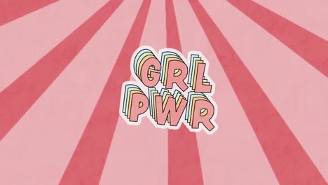 Animation-Von-Girl-Power-Text-Auf-Rosa-Hintergrund