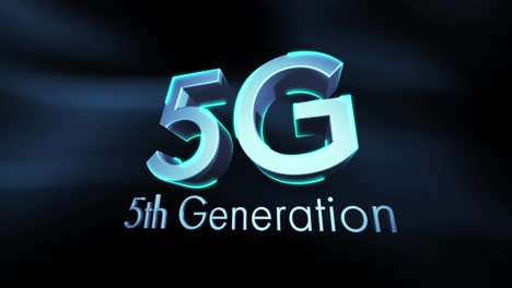 Animation-of-5g-text-on-black-background