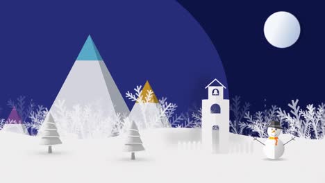 Animation-Einer-Winterlandschaft-über-Bergen