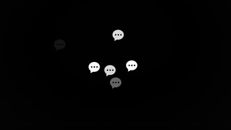 Animation-of-speech-bubbles-on-black-background