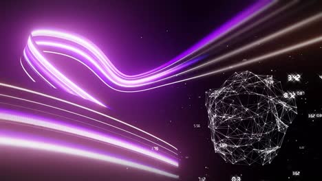 Animation-of-data-processing-and-shapes-with-light-trails-on-black-background
