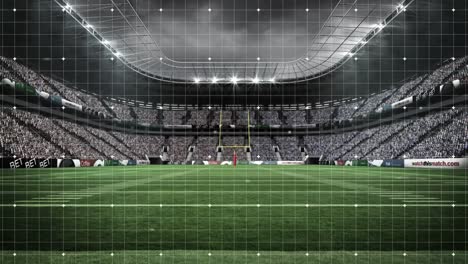 Animation-of-white-lines-with-spots-over-stadium