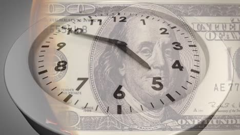 Animation-of-clock-moving-over-banknotes