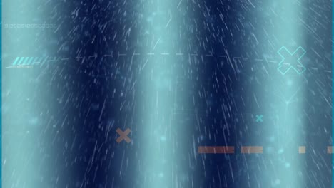 Animation-Von-Regen-Und-Kreuzen-Auf-Blauem-Hintergrund