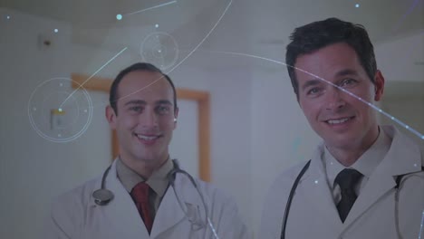 Animation-of-network-of-connections-over-diverse-male-doctors