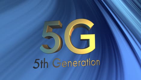 Animation-of-5g-5th-generation-text-over-blue-background