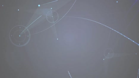 Animation-on-network-of-connections-over-grey-background