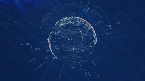 Animation-Von-Globus-Und-Verbindungen-Auf-Marineblauem-Hintergrund