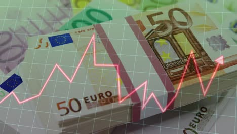 Animation-Von-Grafiken-über-Euro-Banknoten