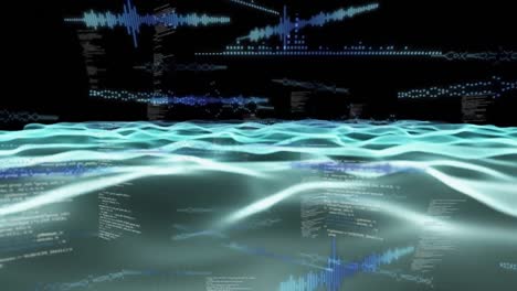 Animation-of-graphs-and-data-in-digital-space-with-waves