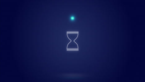 Animation-of-processing-circle-and-hourglass-over-navy-background