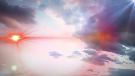Animation-of-clouds-sky-with-light-effect,-copy-space