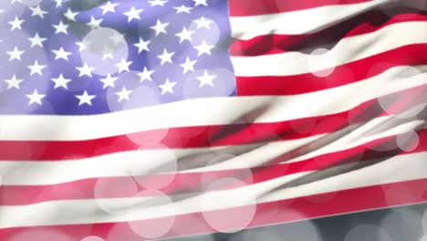 Animation-Von-Lichtpunkten-über-Der-Flagge-Der-USA